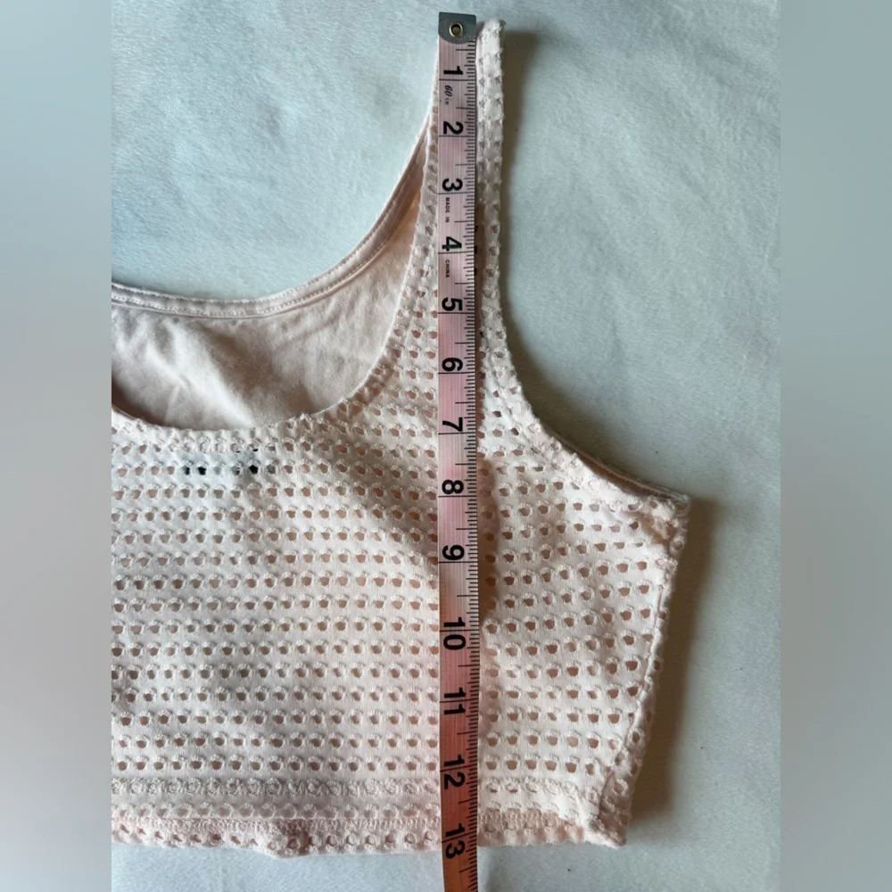 Express Blush Pink Textured High Waist Bikini Bottom Size Small